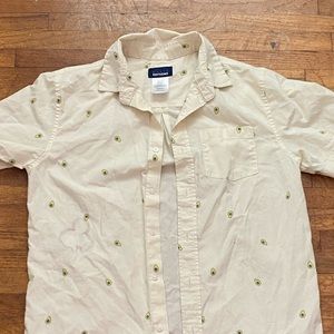 cream button up with small avocados